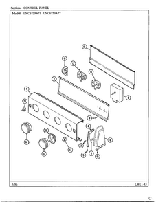 Control Panel Diagram and Parts List for LNC6759A71  Admiral Washer