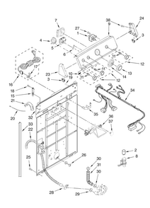 Controls And Rear Panel Parts Diagram and Parts List for MVWC400VW1  Maytag Washer