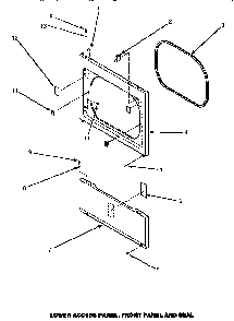 Lower Access Panel, Front Panel & Seal Diagram and Parts List for LG4509W P1163612WW Amana Dryer