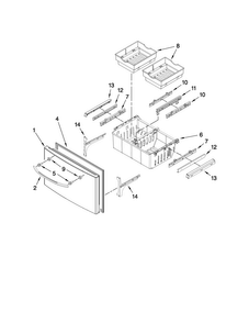 Freezer Door Parts Diagram and Parts List for 7MI2569VEM2  Maytag Refrigerator