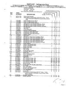Refrigerator Door Page 2 Diagram and Parts List for TZ21Q  Amana Refrigerator