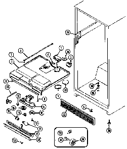 Fresh Food Compartment Diagram and Parts List for GT19A43LV  Maytag Refrigerator