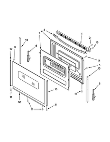Door Parts Diagram and Parts List for YACR4330BCW0  Amana Range