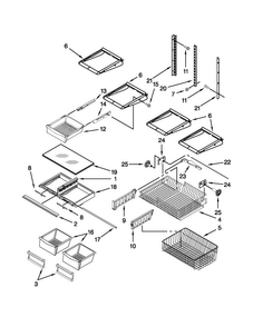 Shelf Parts Diagram and Parts List for MBF1958XEB5  Maytag Refrigerator