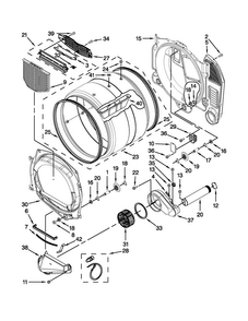 Bulkhead And Blower Parts Diagram and Parts List for MLE20PDBZW1  Maytag Washer Dryer Combo