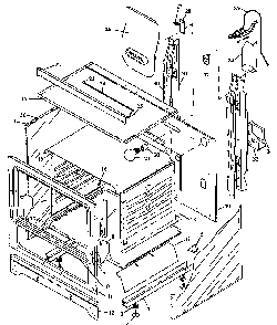 Cabinet Section Diagram and Parts List for SNK26FS P1143091NW,L Amana Range