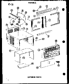 Exterior Parts Diagram and Parts List for ES6P-2AMS P54972-27R Amana Air Conditioner