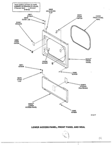 Lower Access Panel/front Panel And Seal Diagram and Parts List for 7493-LEM437  Amana Dryer