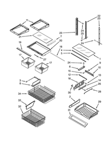 Shelf Parts Diagram and Parts List for JFD2589KES2  Jenn-Air Refrigerator