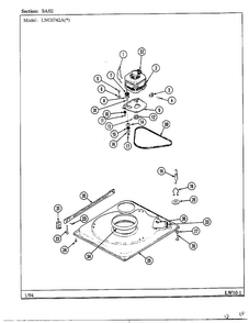 Base Diagram and Parts List for 6742A  Norge Washer