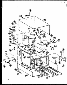 Cabinet Parts Diagram and Parts List for RV-10 P75085-1M Amana Microwave