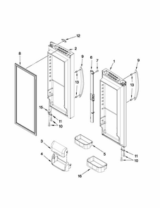 Refrigerator Door Parts Diagram and Parts List for G32026PELB5  Maytag Refrigerator