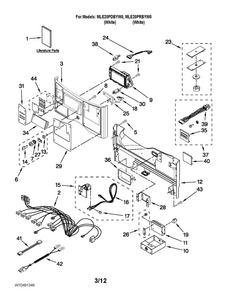 Control Panel Parts Diagram and Parts List for MLE20PDBYW0  Maytag Washer Dryer Combo