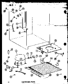 Section 1 Diagram and Parts List for ESUF16C P60345-62W Amana Freezer