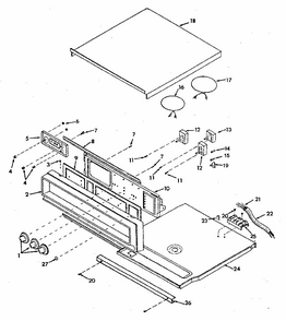 Control Section Diagram and Parts List for 8504287894  Kenmore Range