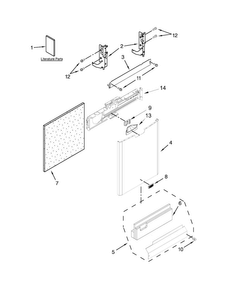 Door And Panel Parts Diagram and Parts List for MDB8949SBB3  Maytag Dishwasher