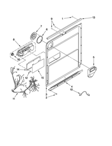 Door And Latch Parts Diagram and Parts List for JDB3600AWS1  Jenn-Air Dishwasher