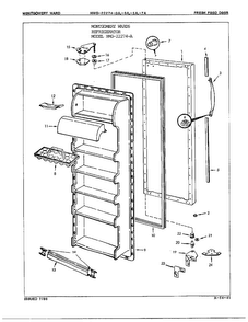 Fresh Food Door Diagram and Parts List for 22274A  Admiral Refrigerator