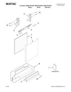 Door And Panel Parts Diagram and Parts List for MDBH979AWS3  Maytag Dishwasher