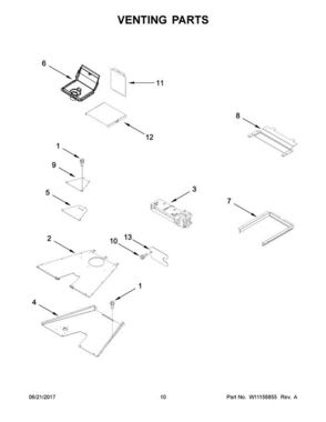 06 - Venting Parts Diagram and Parts List for JGRP536WP02  Jenn-Air Range