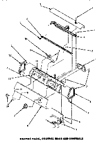 Graphic Panel, Control Hood & Controls Diagram and Parts List for LGM849W P1176710WW Amana Dryer