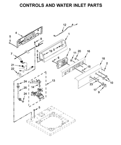 Controls And Water Inlet Parts Diagram and Parts List for MVWP575GW0  Maytag Washer