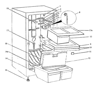Cabinets Parts Diagram and Parts List for FFCR17E  Crosley Freezer