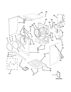 Cabinet And Door Parts Diagram and Parts List for MED7500YW2  Maytag Dryer
