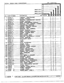 Fresh Food Compartment Page 2 Diagram and Parts List for HMG671860  Admiral Refrigerator