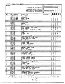 Fresh Food Door Page 2 Diagram and Parts List for 23922-0A  Admiral Refrigerator
