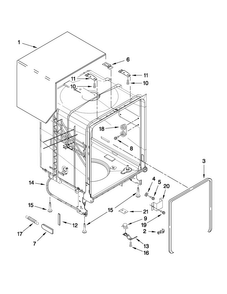 Tub And Frame Parts Diagram and Parts List for CDB7000AWW5  Magic Chef Dishwasher