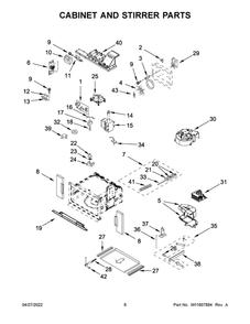 Cabinet And Stirrer Parts Diagram and Parts List for JMC2427LL00  Maytag Microwave