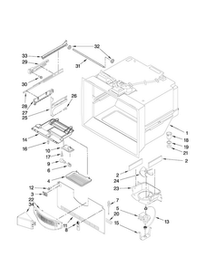 Freezer Liner Parts Diagram and Parts List for MFF2558VEM1  Maytag Refrigerator