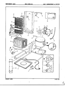 Unit Compartment And System Diagram and Parts List for 21894A  Admiral Refrigerator
