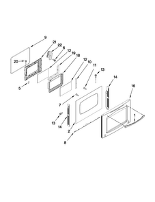 Door Parts Diagram and Parts List for JDS9860CDB01  Jenn-Air Range