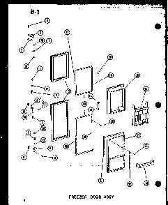 Freezer Door Assy Diagram and Parts List for SRI19E-C-P74870-5WC  Amana Refrigerator