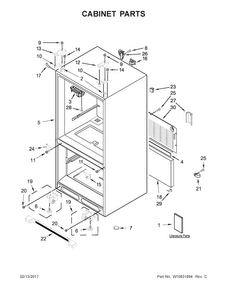 Cabinet Parts Diagram and Parts List for JFC2290REP00  Jenn-Air Refrigerator
