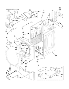Cabinet Parts Diagram and Parts List for MEDE500VW1  Maytag Dryer