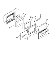 Door Parts Diagram and Parts List for MES5752BAS17  Maytag Range