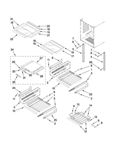 Shelf Parts Diagram and Parts List for JUB248LBRB01  Jenn-Air Wine and Beverage Cooler