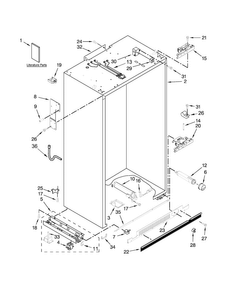 Cabinet Parts Diagram and Parts List for JS48NXFXDE00  Jenn-Air Refrigerator