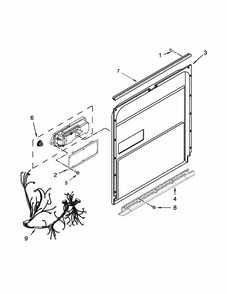 Inner Door Parts Diagram and Parts List for MDB6949SDM0  Maytag Dishwasher