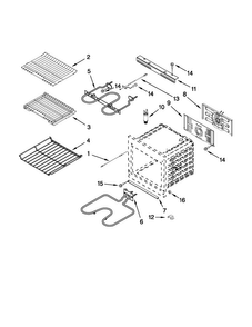 Internal Oven Parts Diagram and Parts List for JMW2430WP01  Jenn-Air Microwave