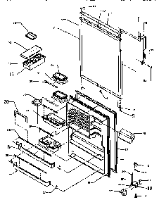 Refrizerator Door Diagram and Parts List for TX21R2-P1157609W  Amana Refrigerator