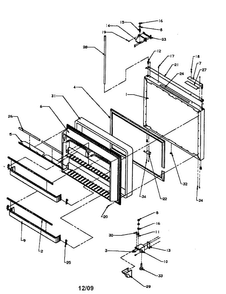Freezer Door Diagram and Parts List for BX22RE-P1161602WE  Amana Refrigerator