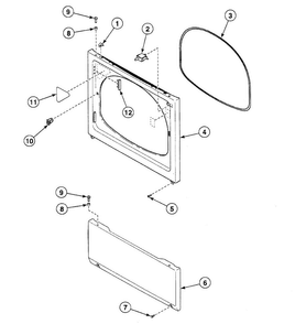 Front Panel Diagram and Parts List for SSEY07LF1500  Speed Queen Dryer