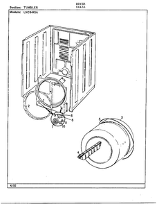 Tumbler Diagram and Parts List for 8443A  Norge Dryer