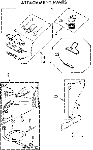 Attachment Parts Diagram and Parts List for 11629906  Kenmore Canister Vacuum