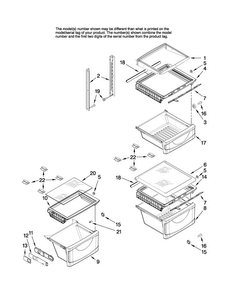 Refrigerator Shelf Parts Diagram and Parts List for AC2228HEKW13  Amana Refrigerator