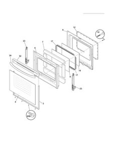 Door Diagram and Parts List for CRE3860LBF  Crosley Range